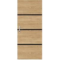 Porte Battante D'interieur - Porte Ranch - Habillage Pour Porte - Hublot Pour Porte Interieure Kit de Rénovation de Porte - NORDLINGER PRO - 4 Feuilles 85 x 50 cm & 3 Profils Noirs 85 x 2 cm - Chene Naturel