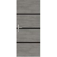 Porte Battante D'interieur - Porte Ranch - Habillage Pour Porte - Hublot Pour Porte Interieure Kit de Rénovation pour Porte Intérieure - NORDLINGER PRO - 4 Feuilles 85 x 50 cm & 3 Profils Noirs 85 x 2 cm - Gris Agate