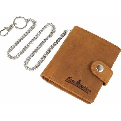 Portefeuille Portefeuille cuir Biker brun avec chaine - Euroroutier