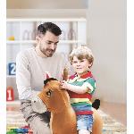 Porteur - Pousseur Porteur - LEXIBOOK - Cheval Sauteur Gonflable en Peluche - Design 2-en-1 - Housse amovible - Pour Enfant