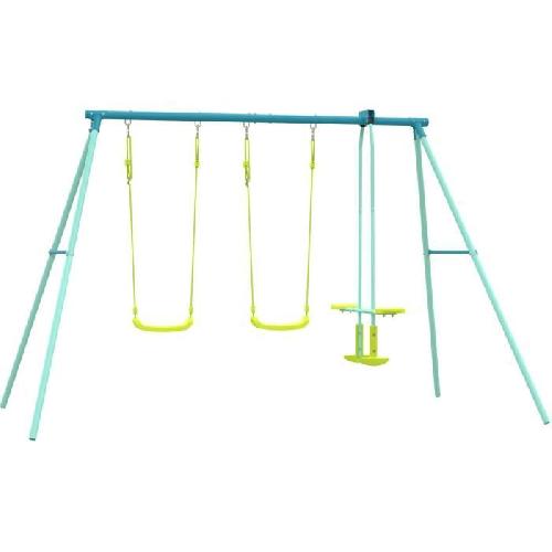 Balancoire - Portique Portique metal tp toys 2 balancoires / vis-a-vis / kit d'ancrage h.185 cm