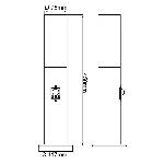 Applique Exterieure Potelet extérieur avec détecteur de mouvement DODY E27 - BRILLIANT - Noir - Certification IP44