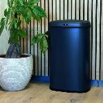 Poubelle - Corbeille - Support Sac Poubelle cuisine automatique - LOGAN - KITCHEN MOVE - 58 L - Inox gris mat avec cerclage