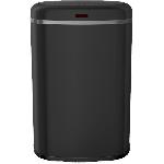 Poubelle - Corbeille - Support Sac Poubelle cuisine automatique - LOGAN - KITCHEN MOVE - 58 L - Inox noir mat avec cerclage