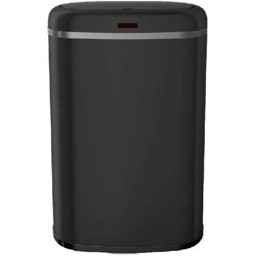 Poubelle - Corbeille - Support Sac Poubelle cuisine automatique - LOGAN - KITCHEN MOVE - 58 L - Inox noir mat avec cerclage