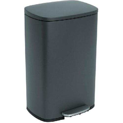 Poubelle - Corbeille - Support Sac Poubelle de cuisine a pedale - ADMIRAL - KITCHEN MOVE - 50L - Design - Gris mat en acier inox