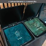 Poubelle - Corbeille - Support Sac Poubelle de cuisine a pedale tri selectif - MAJOR - KITCHEN MOVE - 60L -2x30L- - Acier inox - Gris mat