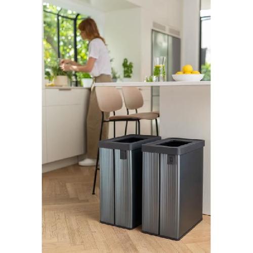 Poubelle - Corbeille - Support Sac Poubelle de tri - VERTO - CURVER - 54 L - Gris perle