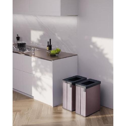 Poubelle - Corbeille - Support Sac Poubelle de tri - VERTO - CURVER - 54 L - Rose perle