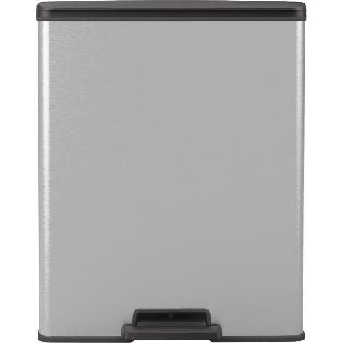 Poubelle - Corbeille - Support Sac Poubelle Rectangle - DECO BIN - CURVER - 65L - Design moderne - 49 x 29 x 61 cm - Gris metallise