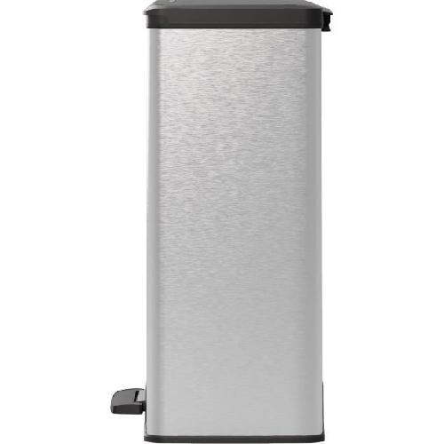 Poubelle - Corbeille - Support Sac Poubelle Rectangle - DECO BIN - CURVER - 65L - Design moderne - 49 x 29 x 61 cm - Gris metallise