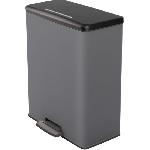 Poubelle - Corbeille - Support Sac Poubelle Rectangle - DECO BIN - CURVER - 65L - Grande capacite - 49 x 32 x 61 cm - Anthracite