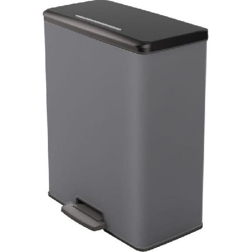 Poubelle - Corbeille - Support Sac Poubelle Rectangle - DECO BIN - CURVER - 65L - Grande capacite - 49 x 32 x 61 cm - Anthracite