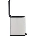 Poubelle - Corbeille - Support Sac Poubelle Slim - SLIM BIN - CURVER - 25L - Design compact - 41 x 27 x 55 cm - Gris metallise