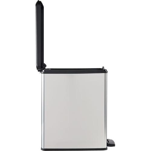 Poubelle - Corbeille - Support Sac Poubelle Slim - SLIM BIN - CURVER - 25L - Design compact - 41 x 27 x 55 cm - Gris metallise