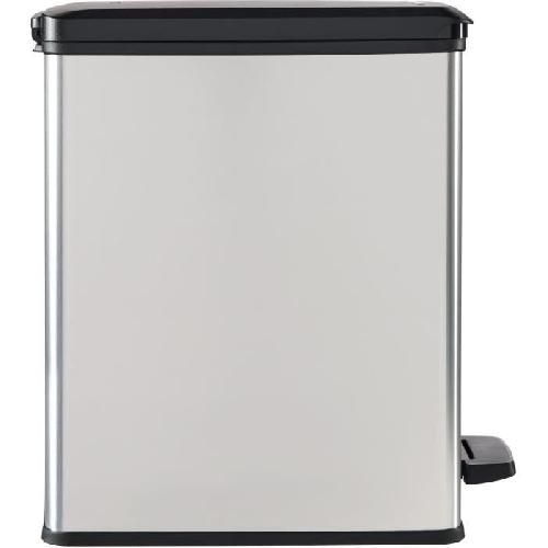 Poubelle - Corbeille - Support Sac Poubelle Slim - SLIM BIN - CURVER - 25L - Design compact - 41 x 27 x 55 cm - Gris metallise