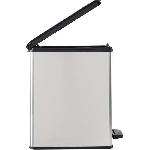 Poubelle - Corbeille - Support Sac Poubelle Slim - SLIM BIN - CURVER - 25L - Design compact - 41 x 27 x 55 cm - Gris metallise