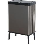 Poubelle - Corbeille - Support Sac Poubelle sur pieds - VERTO - CURVER - Ouverture touch - 54 L - Gris perle