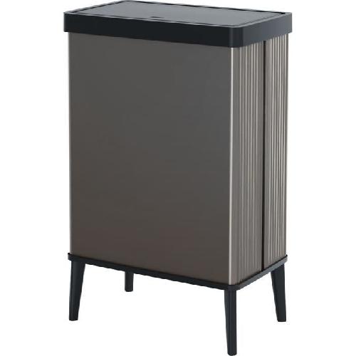 Poubelle - Corbeille - Support Sac Poubelle sur pieds - VERTO - CURVER - Ouverture touch - 54 L - Gris perle