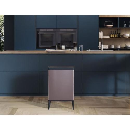 Poubelle - Corbeille - Support Sac Poubelle sur pieds - VERTO - CURVER - Ouverture touch - 54 L - Rose perle