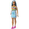 Poupee Barbie-Barbie Fashionistas-Poupée cheveux bleus 65eme anniversaire HRH16