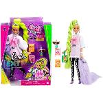 Poupee Poupée Barbie Extra - BARBIE - Natte Vert Fluo - Style Glamour - Accessoires Mode