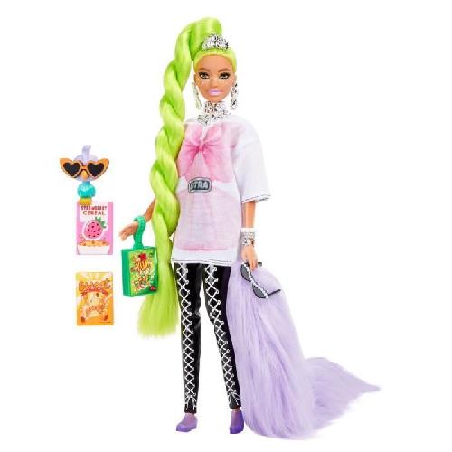 Poupee Poupée Barbie Extra - BARBIE - Natte Vert Fluo - Style Glamour - Accessoires Mode