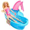 Poupee Barbie-Poupée et accessoires-Coffret poupée blonde avec piscine de reve HRJ74