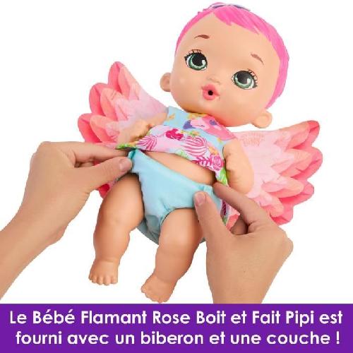 Poupon Poupée FLAMANT BOIT & PIPI ROSE - MY GARDEN BABY - HPD12 avec accessoires