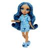 Poupee Junior High Pyjama Party - Poupée mannequin articulée 22 cm - Skyler (Bleue) - Nombreux accessoires - a partir de 4 ans