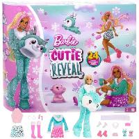 Poupee - Peluche Barbie-Calendrier de l'Avent Cutie Reveal-1 poupée et 24 surprises HJX76