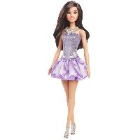 Poupee - Peluche Barbie-Fashionistas-Poupée Brune En Robe Violette - 3 ans+ - HYT92