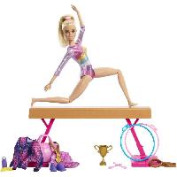 Poupee - Peluche Barbie-Gymnastique-Coffret avec poupée et plus de 10 accessoires HRG52