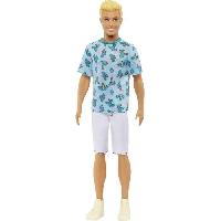 Poupee - Peluche Barbie-Ken Fashionistas-Poupée blonde avec t-shirt cactus HJT10