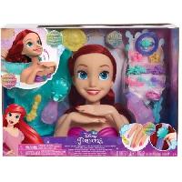 Poupee - Peluche Disney Princesses - Tete a Coiffer Deluxe - Spa Ariel - Jouet Enfant avec Accessoires