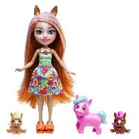 Poupee - Peluche Enchantimals-Famille de Pensee Poney-Poupée et 3 figurines poneys HXB99