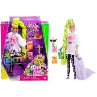 Poupee - Peluche Poupee Barbie Extra - BARBIE - Natte Vert Fluo - Style Glamour - Accessoires Mode