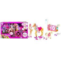 Poupee - Peluche Poupée Mannequin - Barbie - HGB58 - Coffret Toilettage des Chevaux Barbie avec 1 poupée