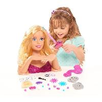 Poupee - Peluche Tete a coiffer Barbie - Giochi Preziosi - 38 cm - Rose - Jouet de coiffure