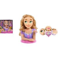 Poupee - Peluche Tete a Coiffer Deluxe Raiponce Disney Princesses - Accessoires Inclus - Pour Enfant de 3 Ans et Plus - Violet