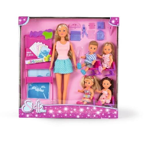 Poupee Poupée Steffi Love - Maitresse d'école et 4 éleves - Tableau et accessoires inclus