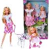 Poupee Steffi Love poupée dalmatien + Evi Love - 2 poupées 29 et 12 cm - 2 Figurines Dalmatien - Trotinette Evi - Des 3 ans