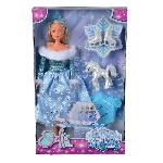 Poupee Poupée Steffi Love - SILVERTORN - SL PATINAGE - Patinage sur glace - Robe a flocons de neige - Couronne