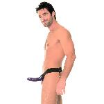 Pour lui ou elle gode-ceinture creux violet de 18 cm