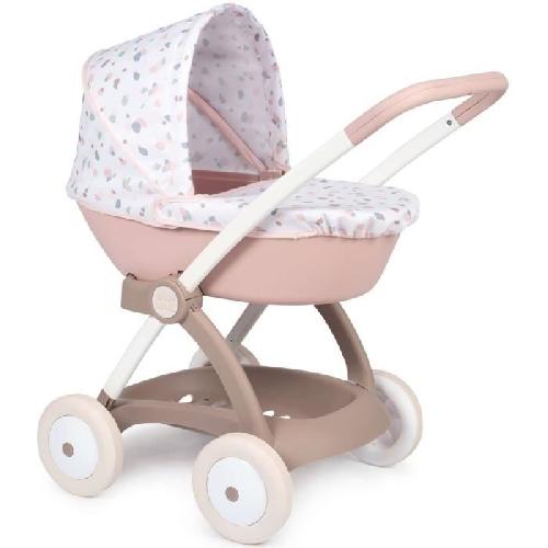 Landau - Poussette Poussette Landau pour poupée Baby Nurse - Smoby - Avec nacelle et canopy en plastique - Rose et blanc