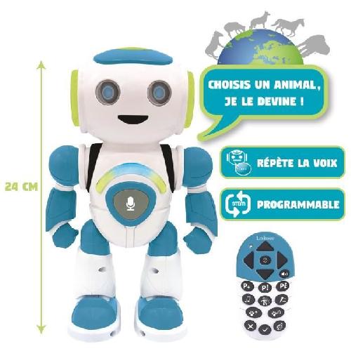 Robot Miniature - Personnage Miniature - Animal Anime Miniature POWERMAN JUNIOR - Mon Robot Intelligent qui lit dans les pensees -Francais-. sons et lumieres - LEXIBOOK