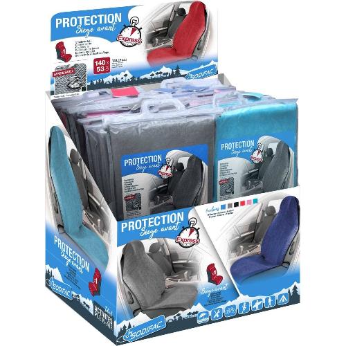 Housse De Siege - Couvre Siege Presentoir de 40 couvre-sieges eponge gris bleu rouge noir