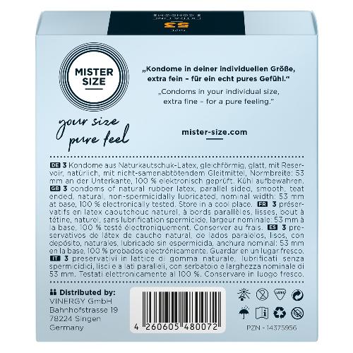 Preservatifs Preservatifs Mister Size 53mm pack de 3 x12