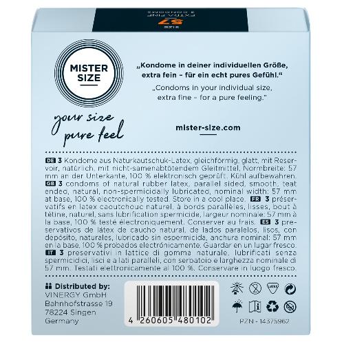 Preservatifs Preservatifs Mister Size 57mm pack de 3