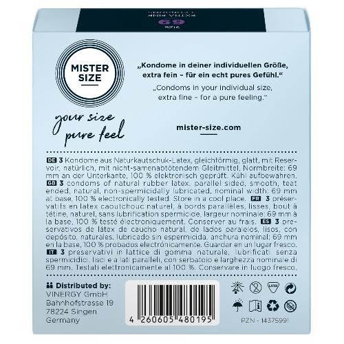 Preservatifs Preservatifs Mister Size 69mm pack de 3 x12